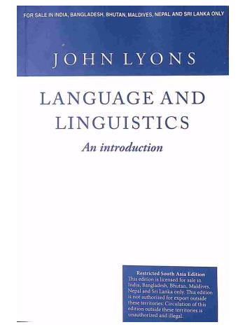 Language And Linguistics  John Lyons