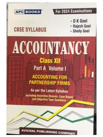 APC Accountancy Class 12 Part A Volume 1 CBSE -2024 Examinations-