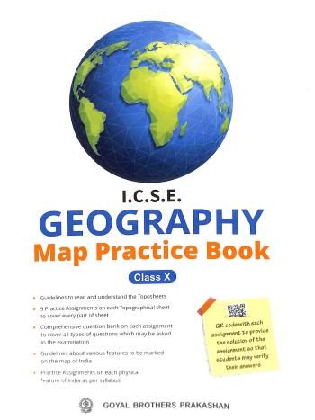 Geography Map Practice Book Class 10 -ICSE-